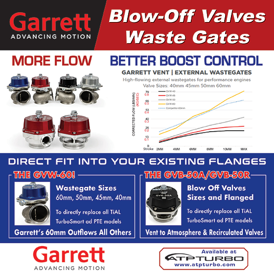GARRETT Vent, Blow-Off Valves and 60mm Wastegate added to line-up.....all available now at ATP Turbo...