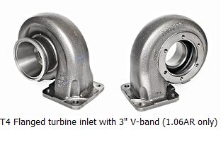 T4 Flanged turbine inlet with 3" V-band (1.06AR only)