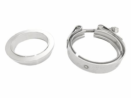 Stainless MANIFOLD SIDE Flange and Clamp set (1 each)  for Garrett Undivided V-band Entry Housing