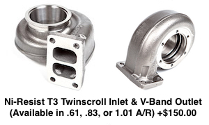 T3 Twinscroll Inlet, V-band Outlet, Niresist