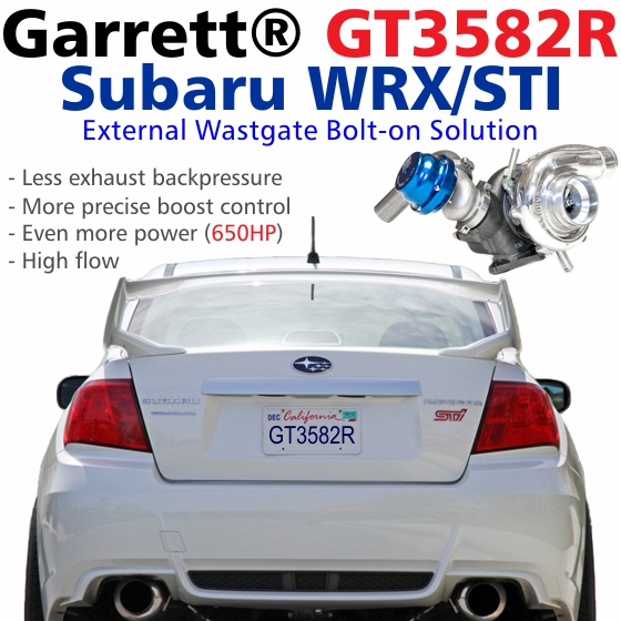 Garrett GT3582R bolt-on external wastegate turbocharger for the Subaru WRX/STI