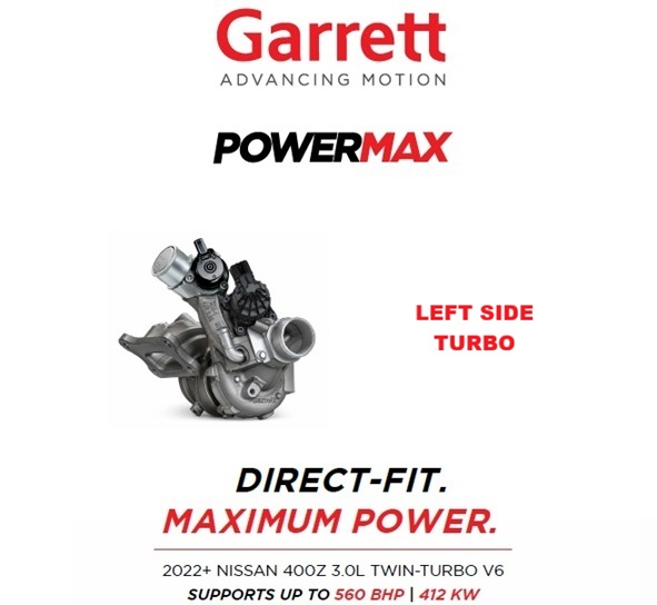 Garrett Turbo Upgrade, Nissan 400Z 3.0LG 2022+ LEFT, MGT1446Z, P/N: 955654-5001S