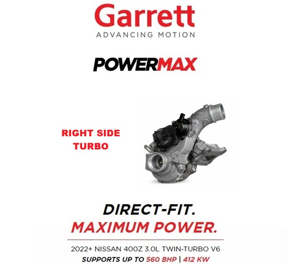 Garrett Turbo Upgrade, Nissan 400Z 3.0LG 2022+ RIGHT, MGT1446Z, P/N: 955655-5001S