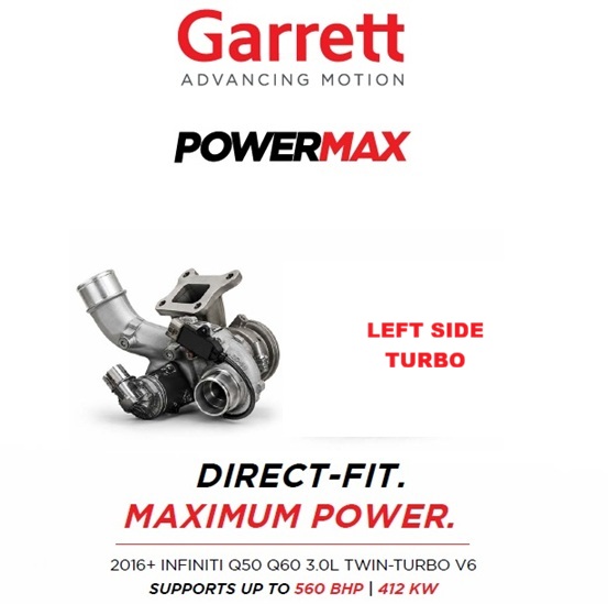 Garrett Turbo Upgrade, Infiniti Q50 Q60 3.0LG 2017+ LEFT, MGT1446Z, P/N: 955599-5001S