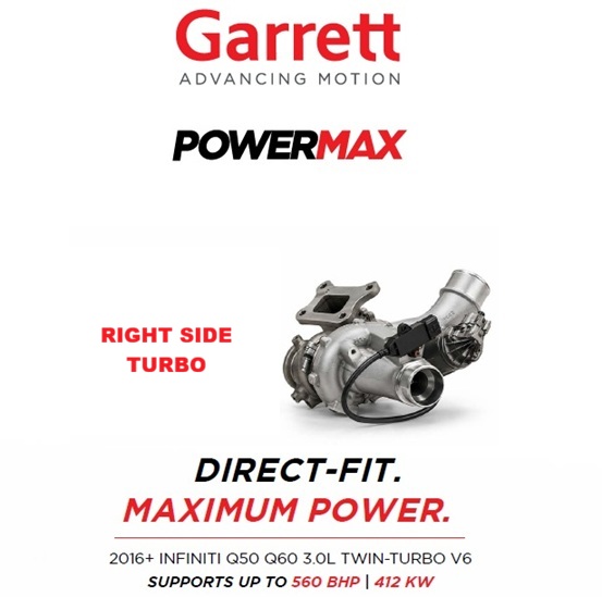 Garrett Turbo Upgrade, Infiniti Q50 Q60 3.0LG 2017+ RIGHT, MGT1446Z, PN: 955600-5001S