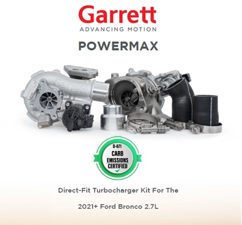Garrett PowerMax Twin Turbos Upgrade GT1752S Ford Bronco 2.7L 2021+ PN 926432-5001S