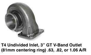 T4 Undivided Inlet, GT 3"  V-Band Housing