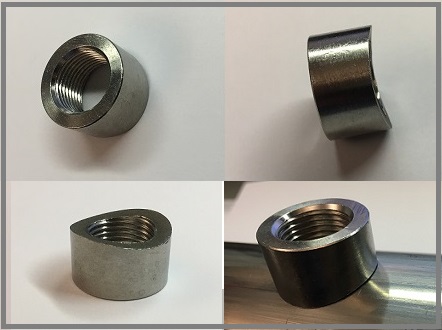 Weld Bung, O2 Sensor Fitting (304 Stainless Steel) 18mm - COPED / RADIUSED