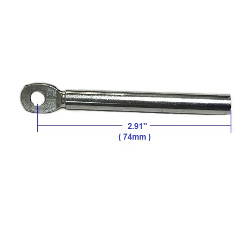 SPCL74 Threaded Rod End for wastegate actuator - 1/4-28 threads, Length 74mm - End To Center of Eyel