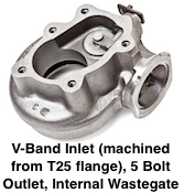 V-band Inlet; 5 Bolt GT Outlet; Internally Gated (Additional +$10.00)